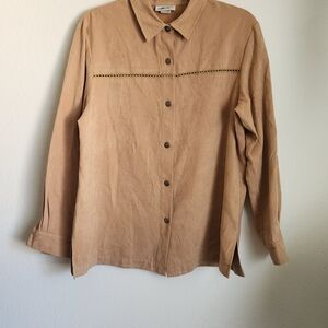 Women's Tan Button Down Shirt